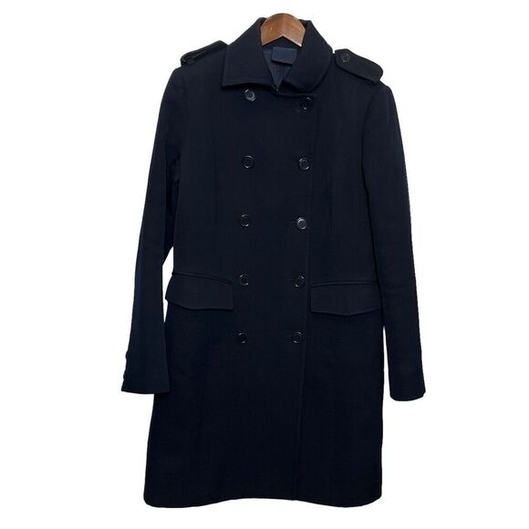 ASPESI Vintage Wool Pea Coat Navy Double Breasted Men’s XL Flawed Distressed - Picture 1 of 14